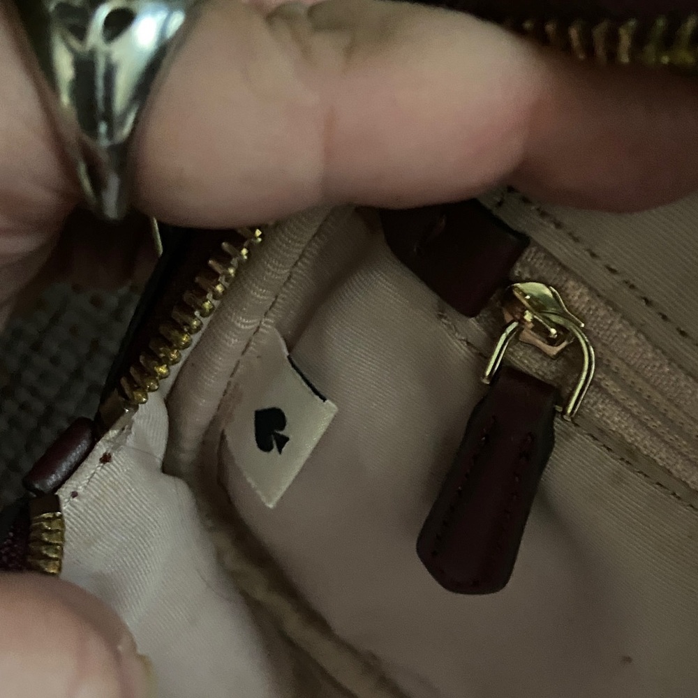 Kate Spade Burgundy and Tan Crossbody Bag - Picture 7 of 9